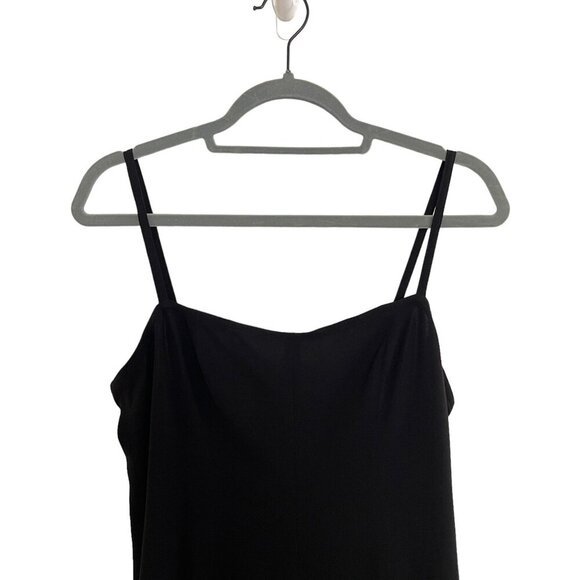 Tom And Linda Platt Spaghetti Strap Midi Dress Size 8 Flare Hem Black LBD - Picture 9 of 10